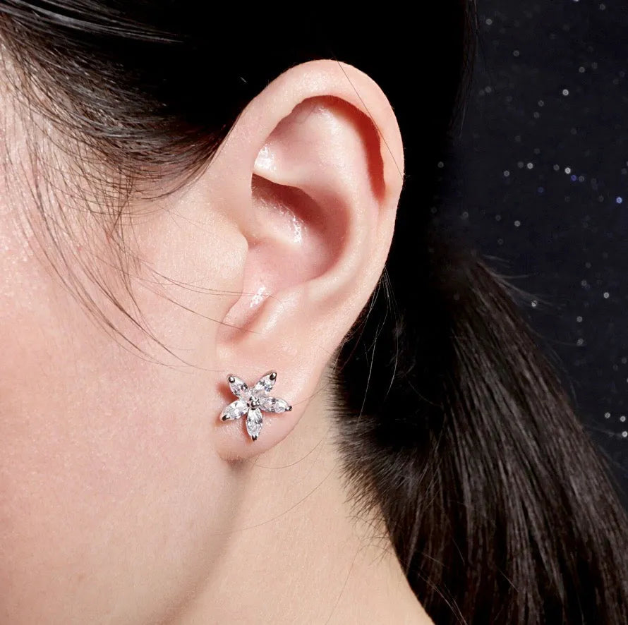 Wedding Jewelry - Cubic Zirconia Bridal Earrings - Available in Silver and Rose Gold