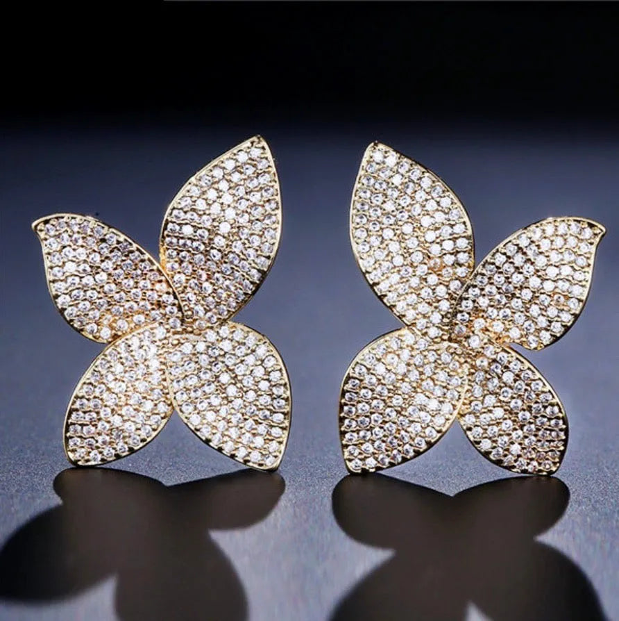 Wedding Jewelry - Cubic Zirconia Bridal Earrings - Available in Silver, Rose Gold and Yellow Gold