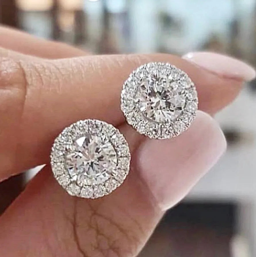 "Pandora" - Cubic Zirconia Stud Earrings - Available in Silver, Rose Gold and Yellow Gold