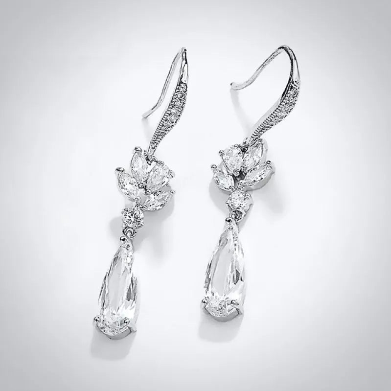 Wedding Jewelry - Cubic Zirconia Bridal Earrings - Available in Silver, Rose Gold and Yellow Gold