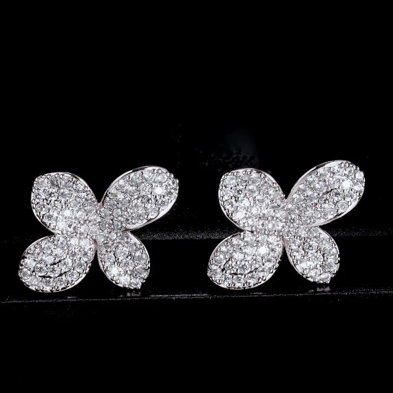 Wedding Jewelry - Cubic Zirconia Bridal Earrings - Available in Rose Gold and Silver