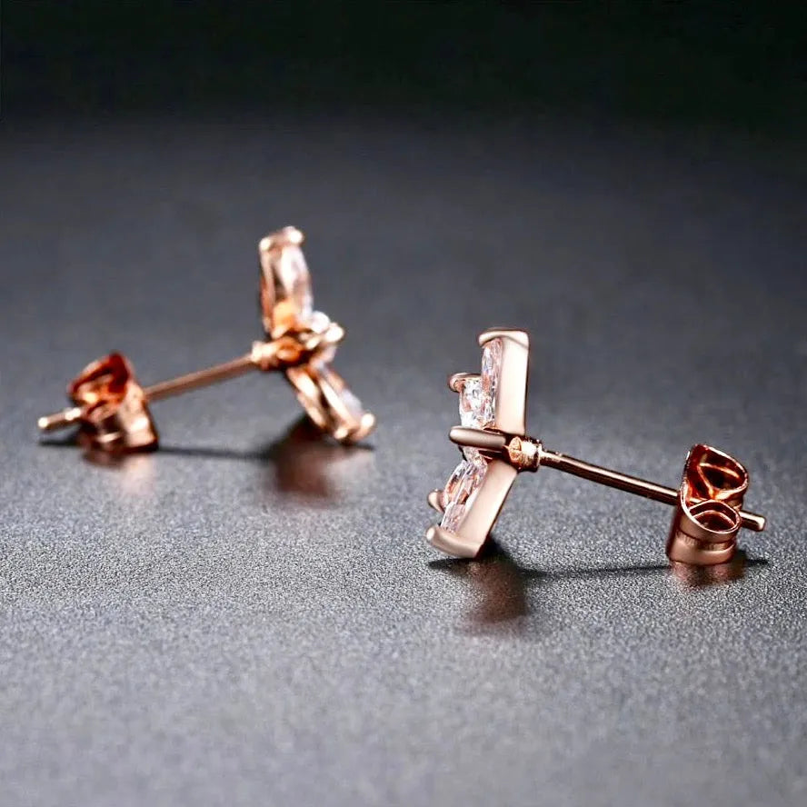 Wedding Jewelry - Cubic Zirconia Bridal Earrings - Available in Silver and Rose Gold