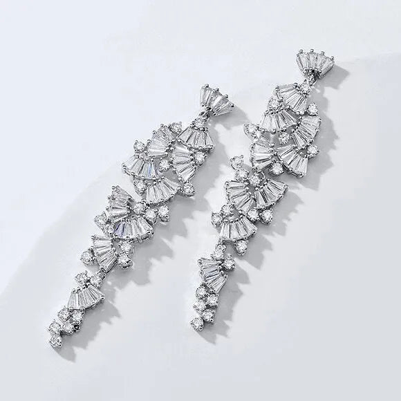 Wedding Jewelry - Cubic Zirconia Bridal Earrings - Available in Silver, Rose Gold and Yellow Gold