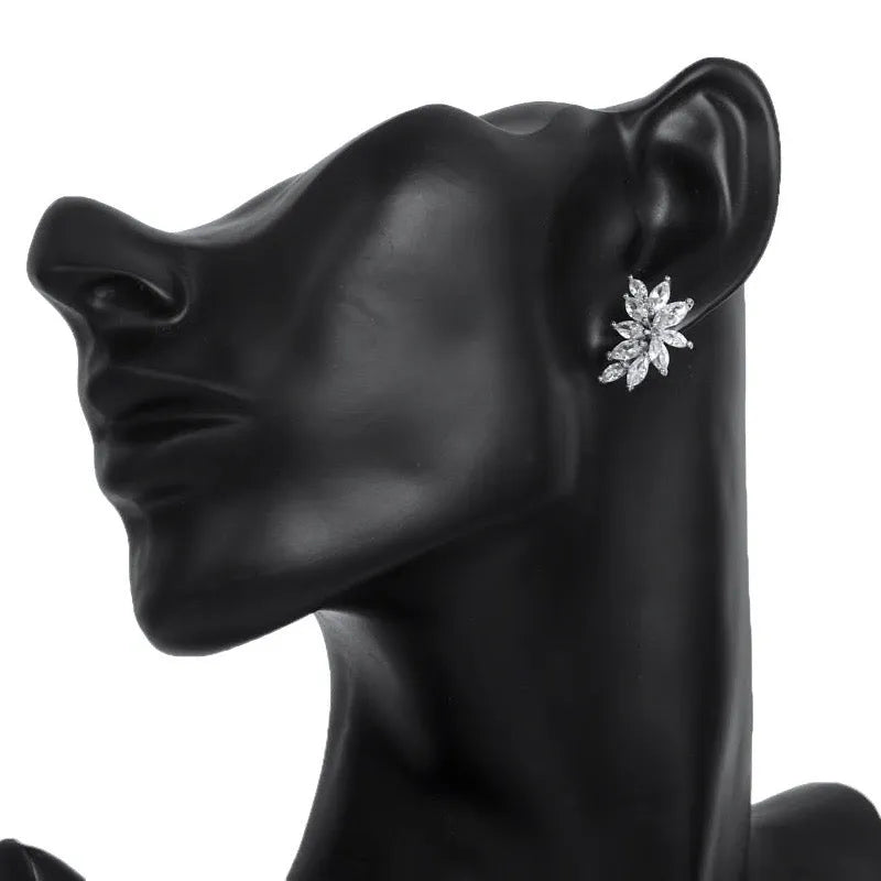 Wedding Jewelry - Cubic Zirconia Bridal Earrings - Available in Silver, Rose Gold and Yellow Gold