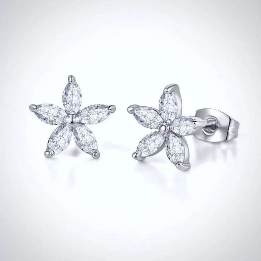 Wedding Jewelry - Cubic Zirconia Bridal Earrings - Available in Silver and Rose Gold