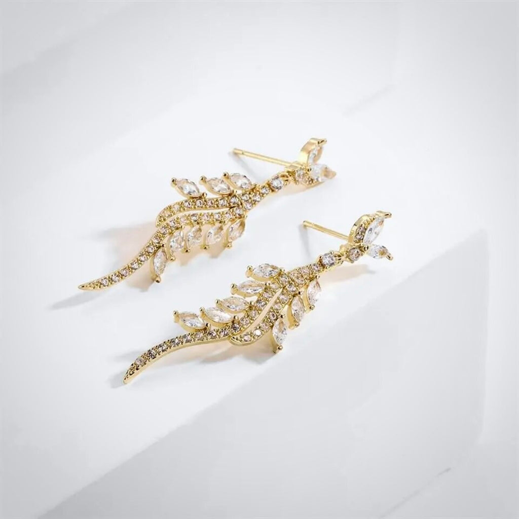 Wedding Jewelry - Luxurious Cubic Zirconia Bridal Earrings - Available in Silver and Gold