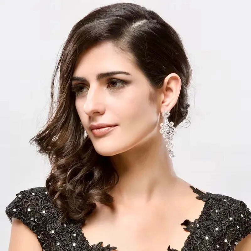 Wedding Jewelry - Cubic Zirconia Bridal Earrings - Available in Silver and Rose Gold