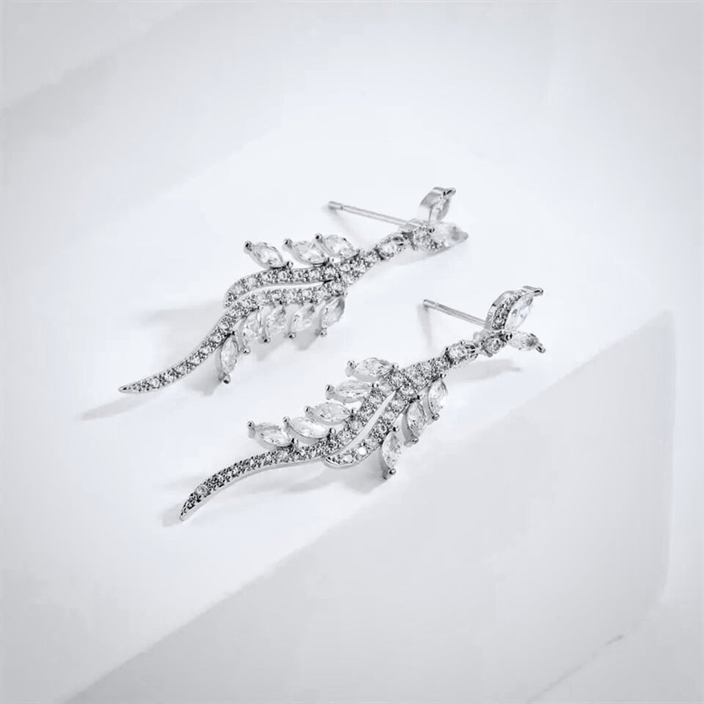 Wedding Jewelry - Luxurious Cubic Zirconia Bridal Earrings - Available in Silver and Gold