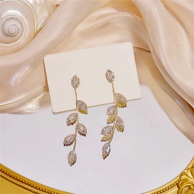 Wedding Jewelry - Cubic Zirconia Bridal Earrings - Available in Gold and Silver