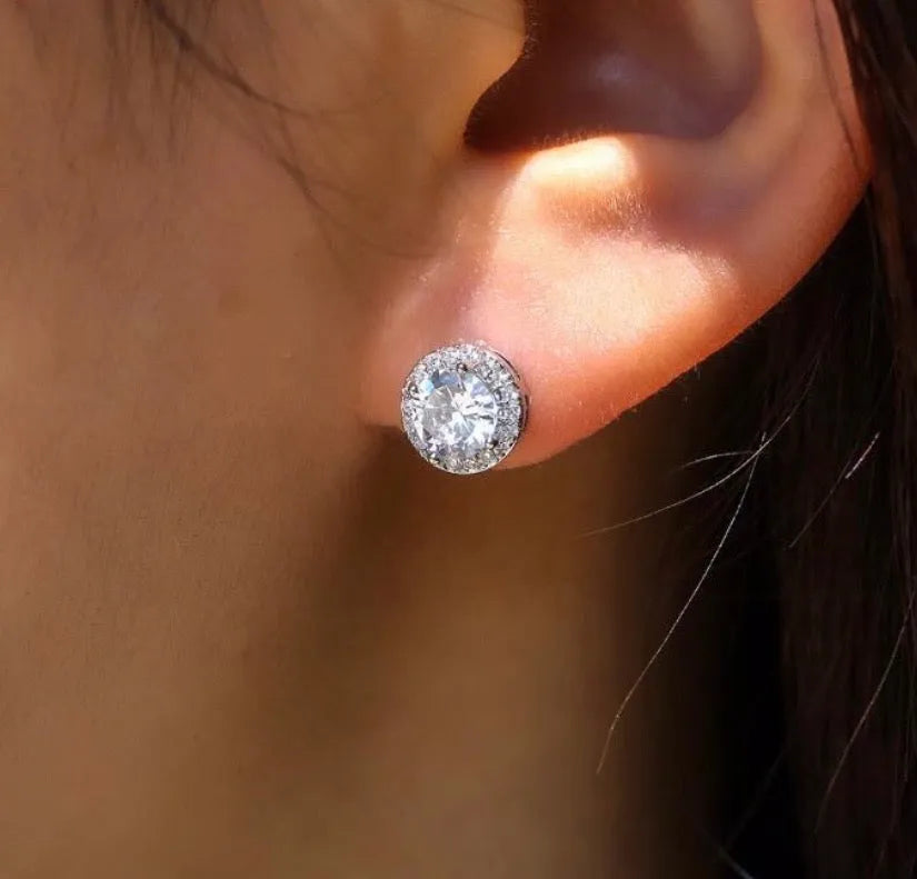 Wedding Jewelry - Cubic Zirconia Stud Earrings - Available in Silver, Rose Gold and Yellow Gold