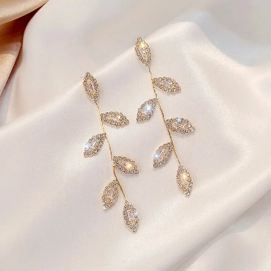 Wedding Jewelry - Cubic Zirconia Bridal Earrings - Available in Gold and Silver