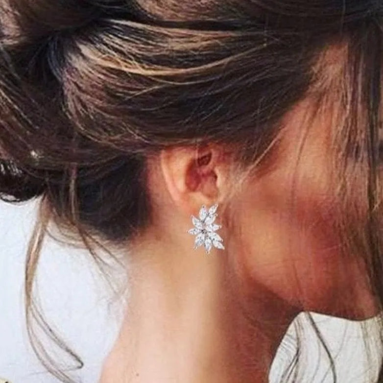 Wedding Jewelry - Cubic Zirconia Bridal Earrings - Available in Silver, Rose Gold and Yellow Gold