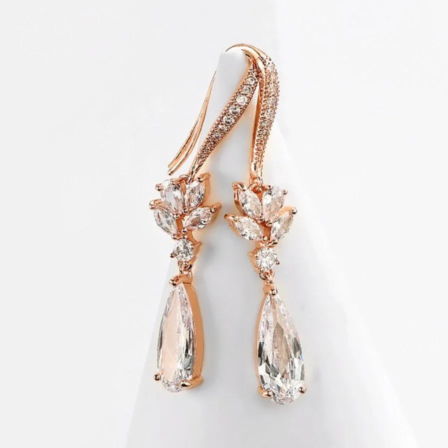 Wedding Jewelry - Cubic Zirconia Bridal Jewelry Set - Available Silver, Rose Gold and Yellow Gold