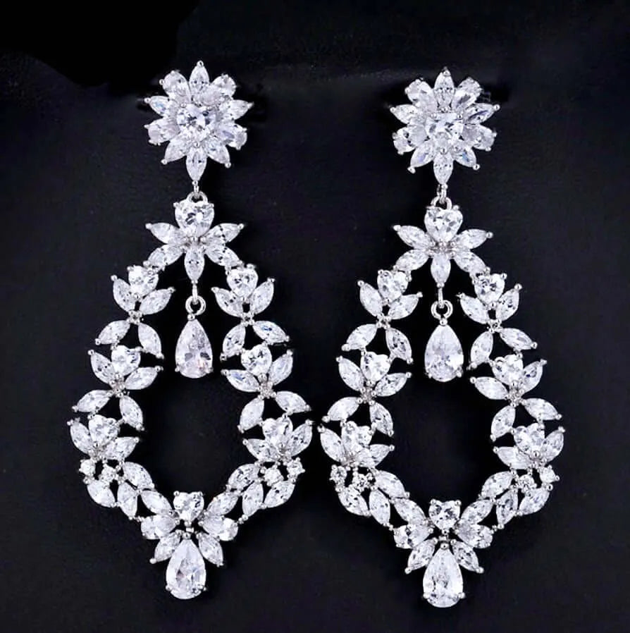 Wedding Jewelry - Cubic Zirconia Bridal Earrings 