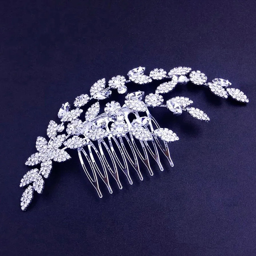 Wedding Hair Accessories - Silver Cubic Zirconia Bridal Hair Comb