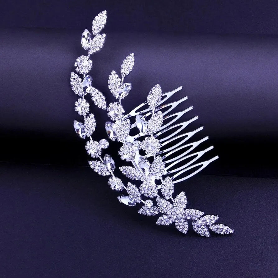 Wedding Hair Accessories - Silver Cubic Zirconia Bridal Hair Comb