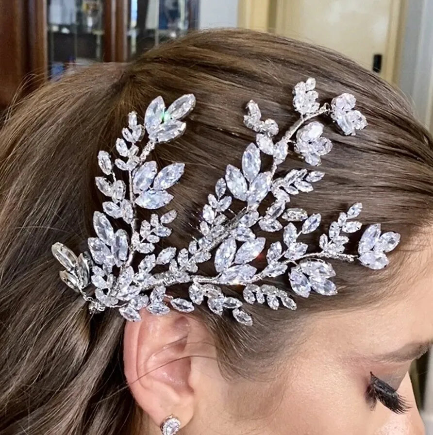 Wedding Hair Accessories - Cubic Zirconia Bridal Hair Comb - Available in Silver, Rose Gold and Yellow Gold