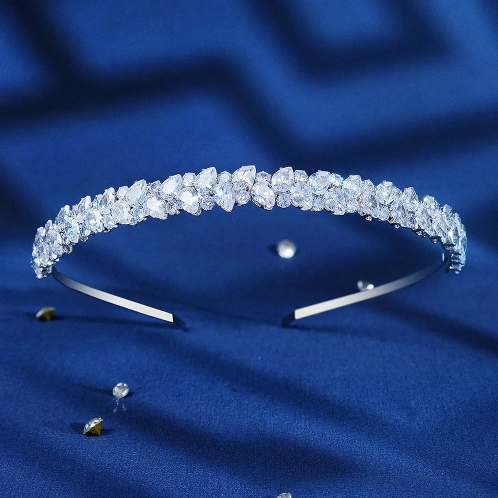 Wedding Hair Accessories - Silver Cubic Zirconia Bridal Headband