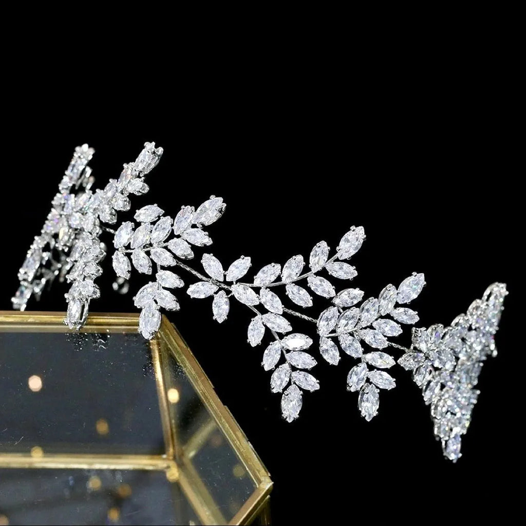 Wedding Hair Accessories - CZ Bridal Tiara Headdress / Headband - Available in Silver, Rose Gold and Yellow Gold