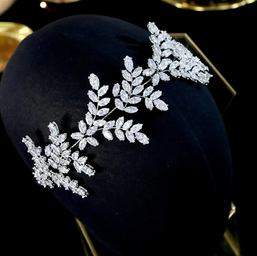 Wedding Hair Accessories - CZ Bridal Tiara Headdress / Headband - Available in Silver, Rose Gold and Yellow Gold
