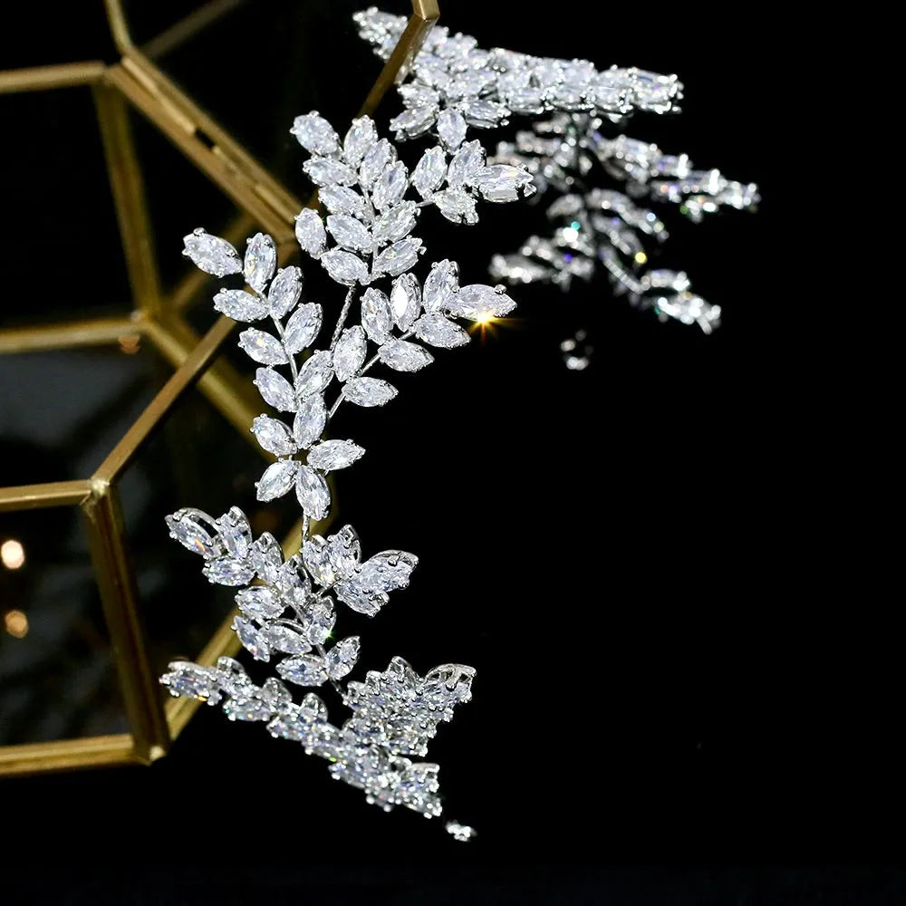 Wedding Hair Accessories - CZ Bridal Tiara Headdress / Headband - Available in Silver, Rose Gold and Yellow Gold