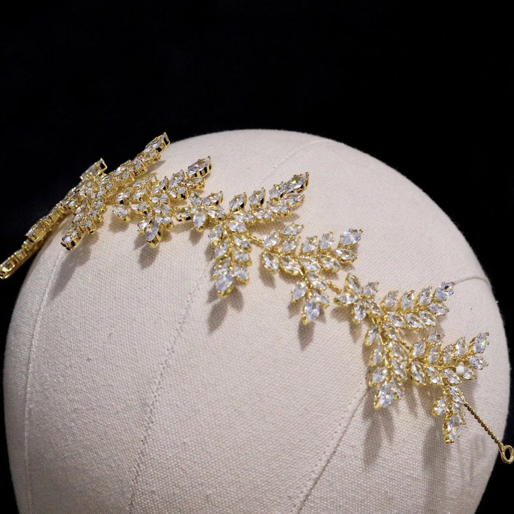 Wedding Hair Accessories - CZ Bridal Tiara Headdress / Headband - Available in Silver, Rose Gold and Yellow Gold
