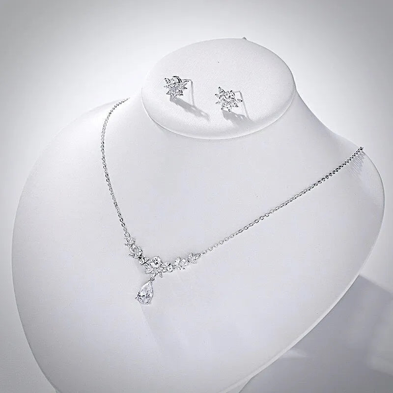 Wedding Jewelry and Accessories - Silver Cubic Zirconia Bridal Jewelry Set