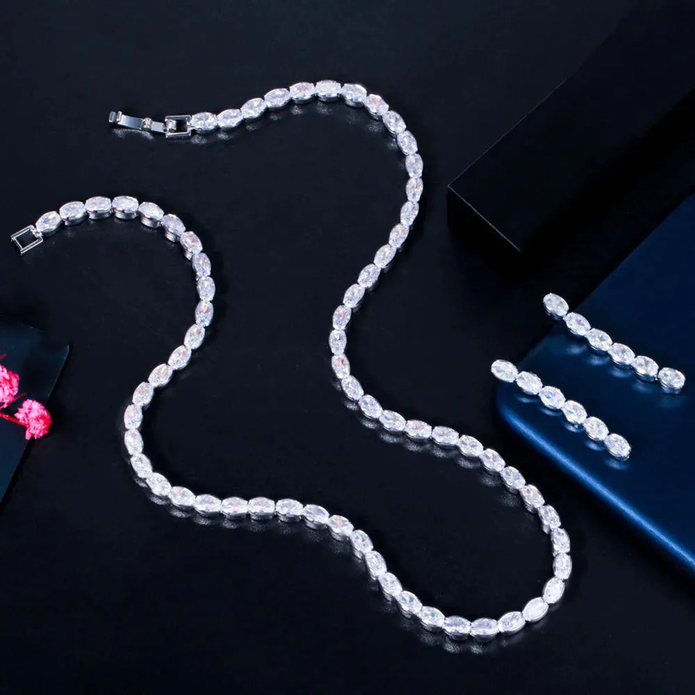 Wedding Jewelry - Cubic Zirconia Bridal Jewelry Set - Available Silver and Gold