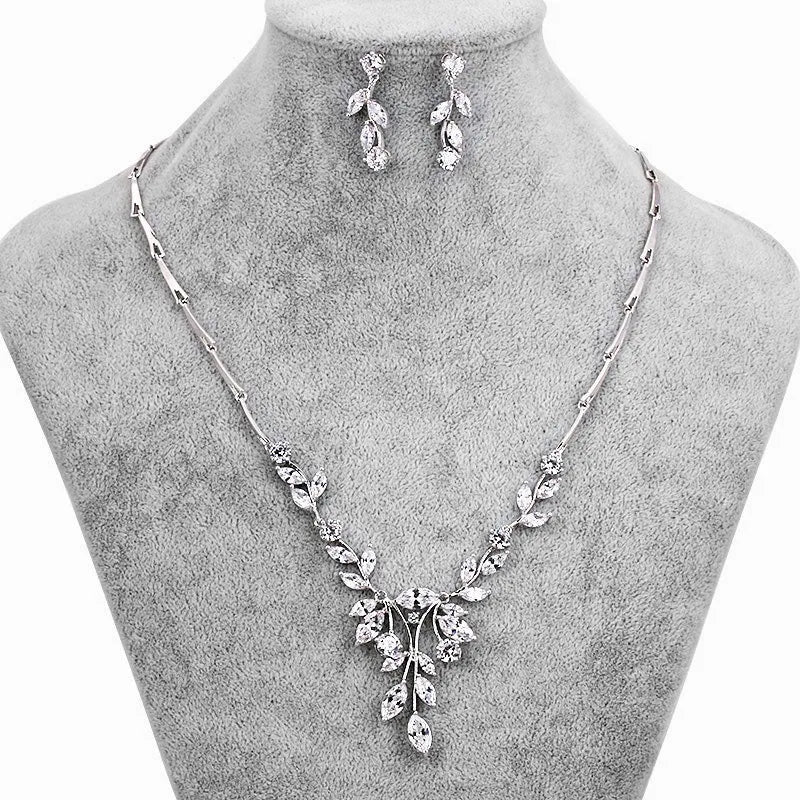 Wedding Jewelry - Cubic Zirconia Bridal Jewelry Set - Available in Silver and Gold