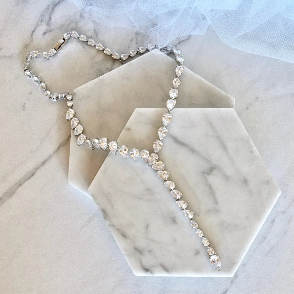 Wedding Jewelry - Silver Cubic Zirconia Bridal Jewelry Set