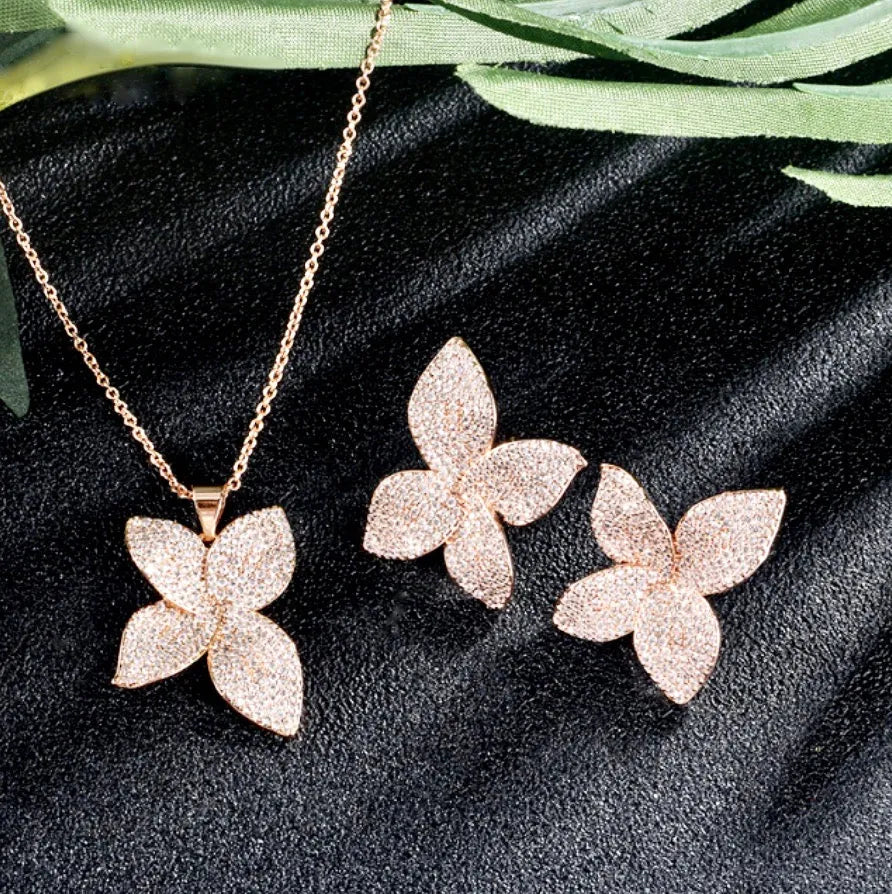  Wedding Jewelry - Cubic Zirconia Bridal Jewelry Set - Available in Silver, Rose Gold and Yellow Gold