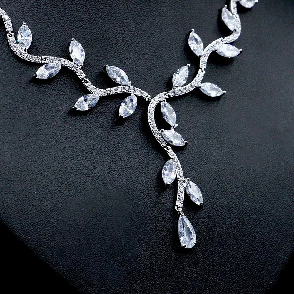 Wedding Jewelry - Silver Cubic Zirconia Bridal Jewelry Set