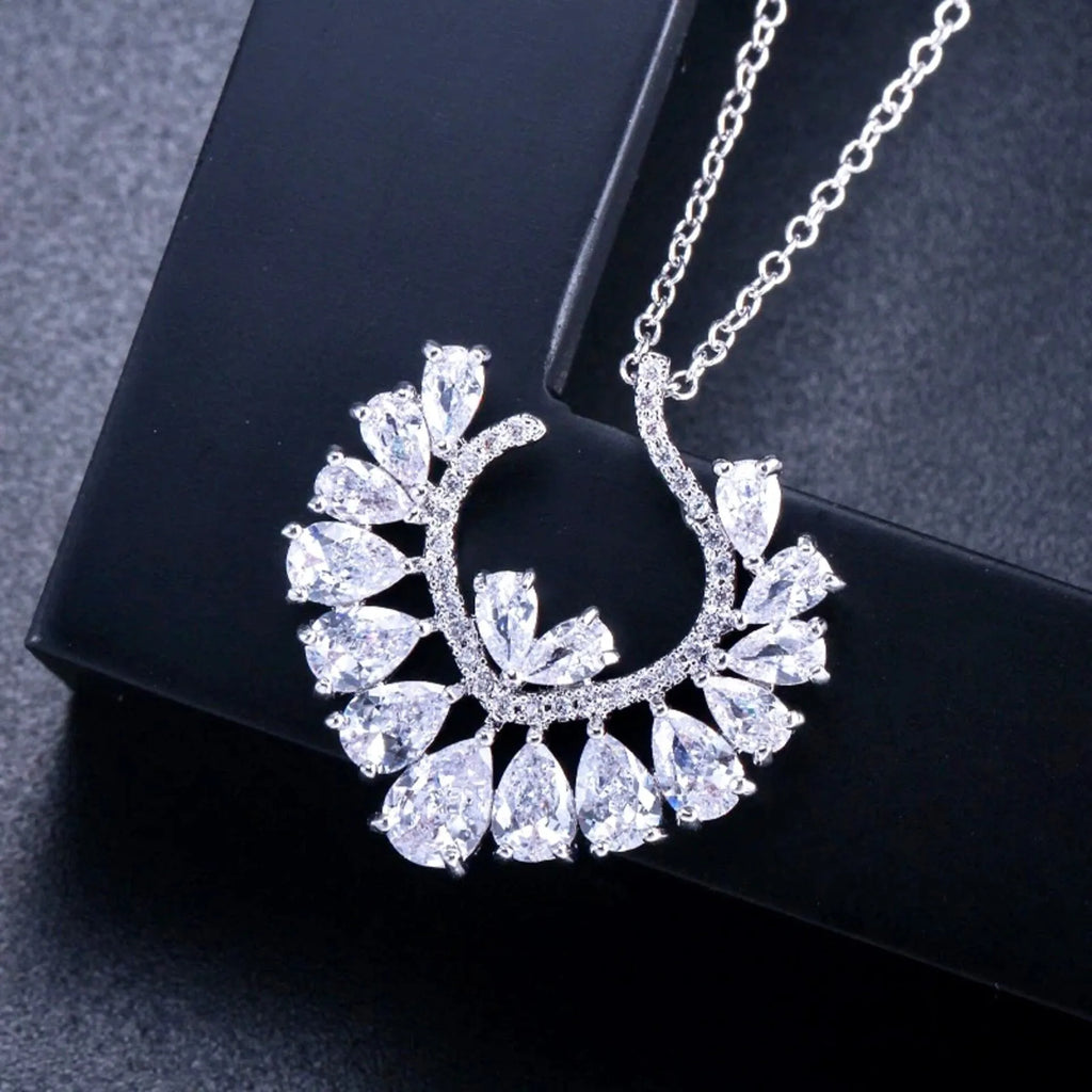 Wedding Jewelry - Silver Cubic Zirconia Bridal Jewelry Set