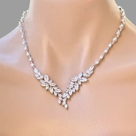 Wedding Jewelry - Luxury CZ Bridal Jewelry Set - Available Silver, Rose Gold and Yellow Gold