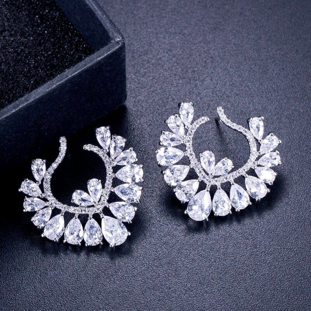 Wedding Jewelry - Silver Cubic Zirconia Bridal Jewelry Set