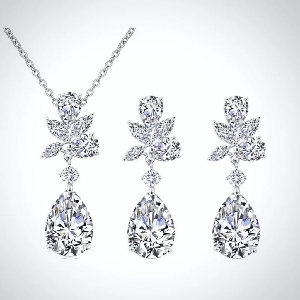 Wedding Jewelry - Cubic Zirconia Bridal Jewelry Set - Available in Silver, Rose Gold and Yellow Gold