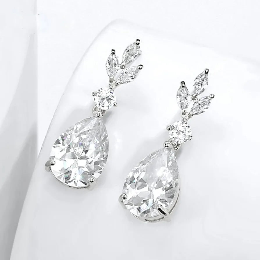 Wedding Jewelry - Cubic Zirconia Bridal Jewelry Set - Available Silver, Rose Gold and Yellow Gold