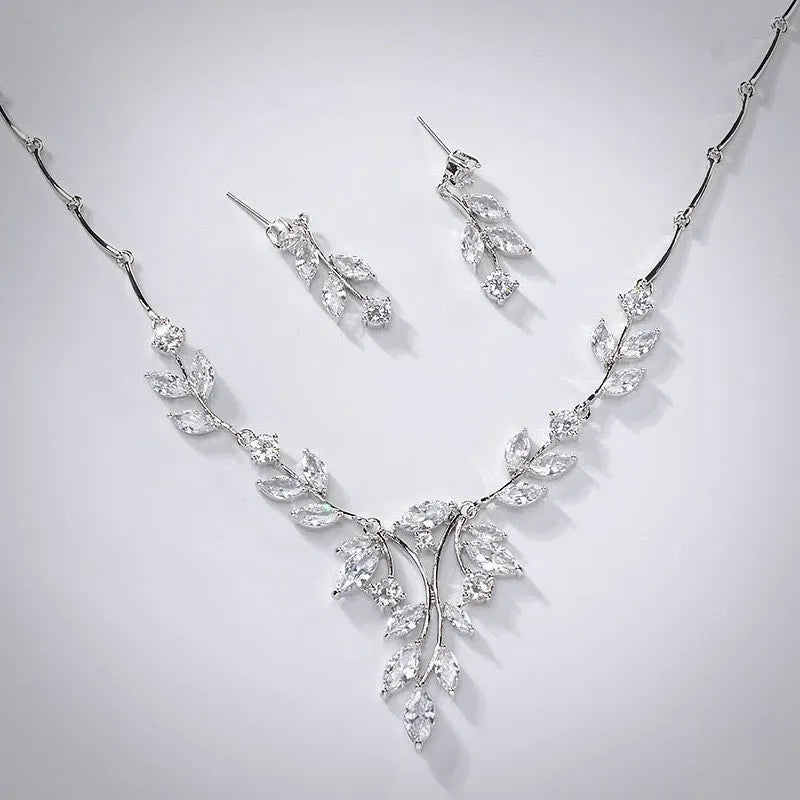 Wedding Jewelry - Cubic Zirconia Bridal Jewelry Set - Available in Silver and Gold