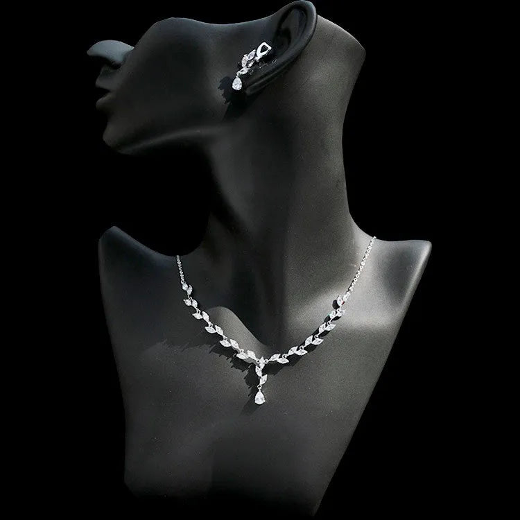 Wedding Jewelry - Silver Cubic Zirconia Bridal Jewelry Set