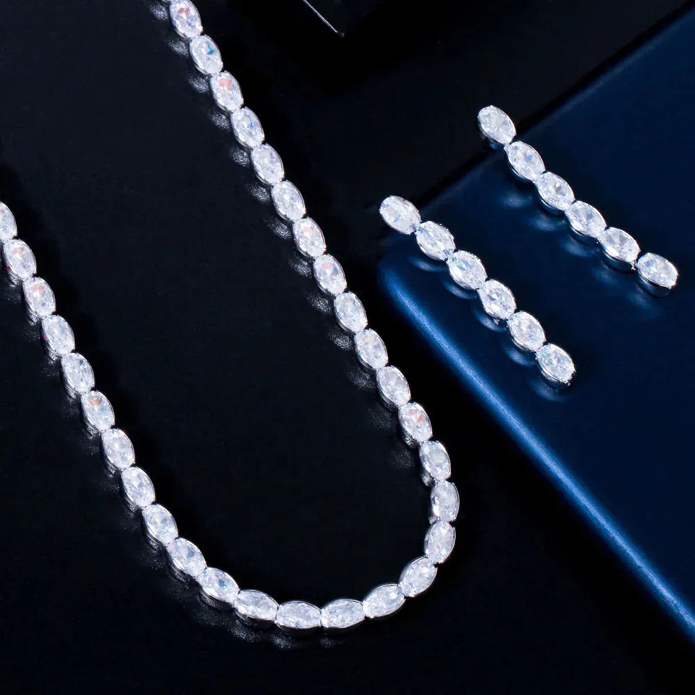 Wedding Jewelry - Cubic Zirconia Bridal Jewelry Set - Available Silver and Gold