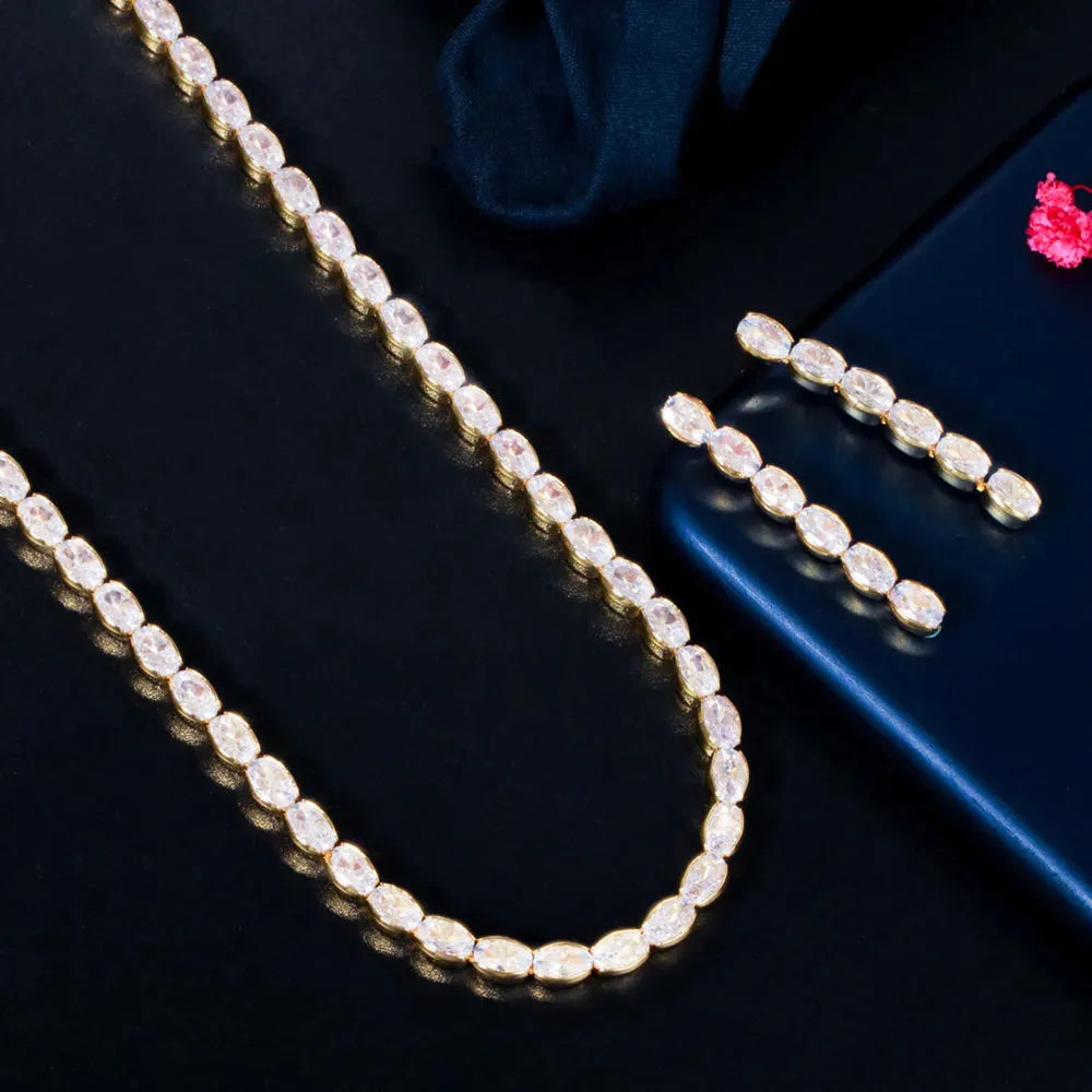 Wedding Jewelry - Cubic Zirconia Bridal Jewelry Set - Available Silver and Gold