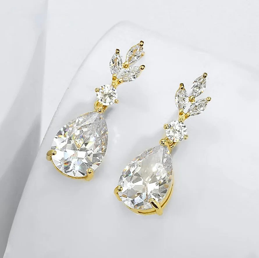 Wedding Jewelry - Cubic Zirconia Bridal Jewelry Set - Available Silver, Rose Gold and Yellow Gold