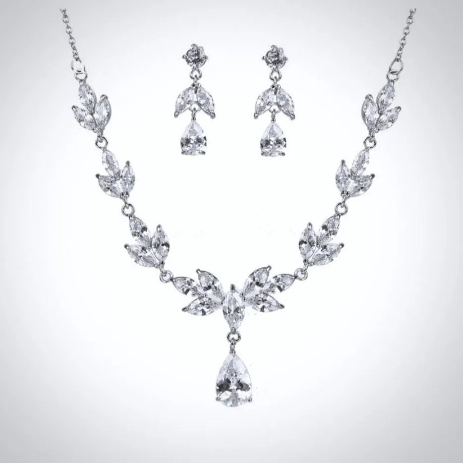 Wedding Jewelry - Cubic Zirconia Bridal Jewelry Set - Available Silver and Gold