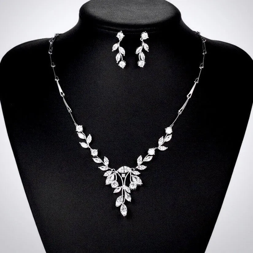 Wedding Jewelry - Cubic Zirconia Bridal Jewelry Set - Available in Silver and Gold