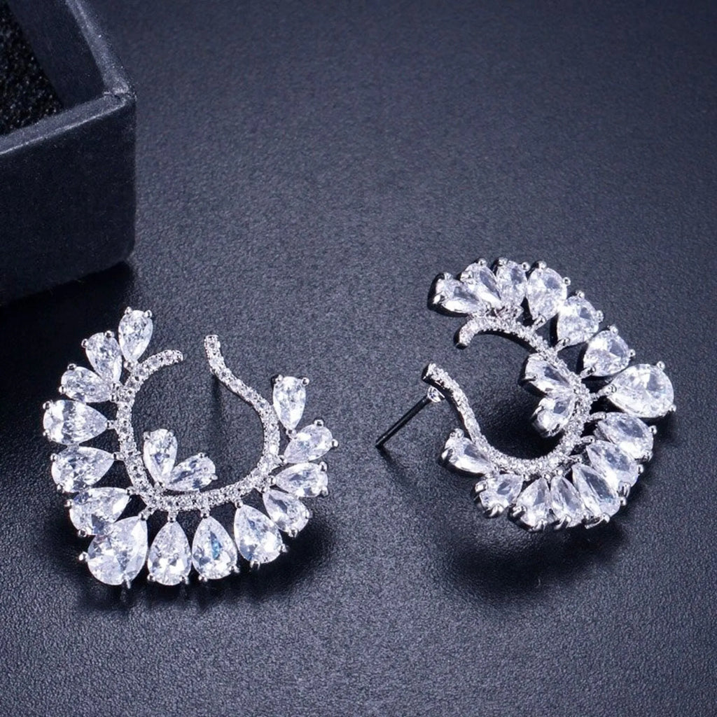 Wedding Jewelry - Silver Cubic Zirconia Bridal Jewelry Set