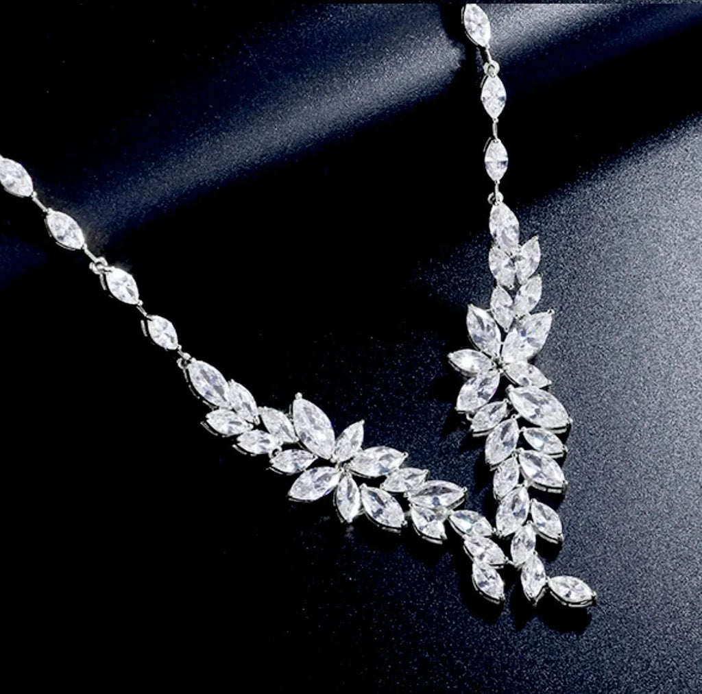 Wedding Jewelry - Luxury CZ Bridal Jewelry Set - Available Silver, Rose Gold and Yellow Gold