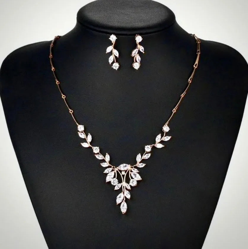 Wedding Jewelry - Cubic Zirconia Bridal Jewelry Set - Available in Silver and Gold