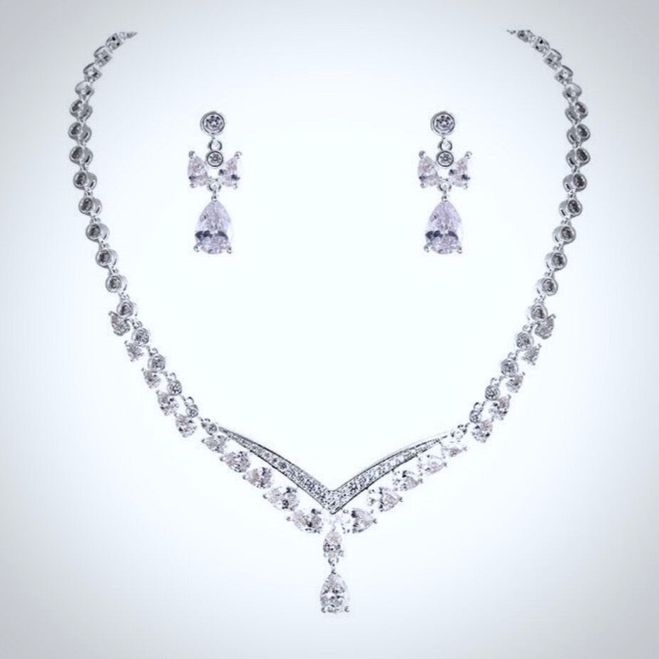 Wedding Jewelry - Cubic Zirconia Bridal Jewelry Set - Available in Silver and Gold