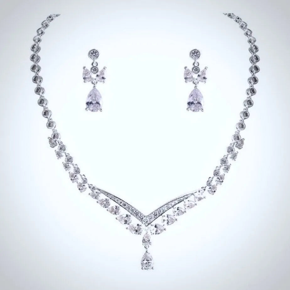Wedding Jewelry - Cubic Zirconia Bridal Jewelry Set - Available in Silver and Gold