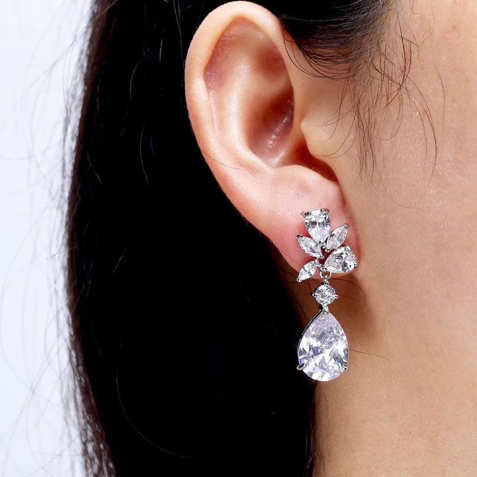 Wedding Jewelry - Cubic Zirconia Bridal Jewelry Set - Available in Silver, Rose Gold and Yellow Gold